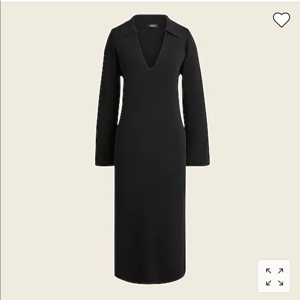 NWT - J.Crew Collared Sweater Dress Black Size Small